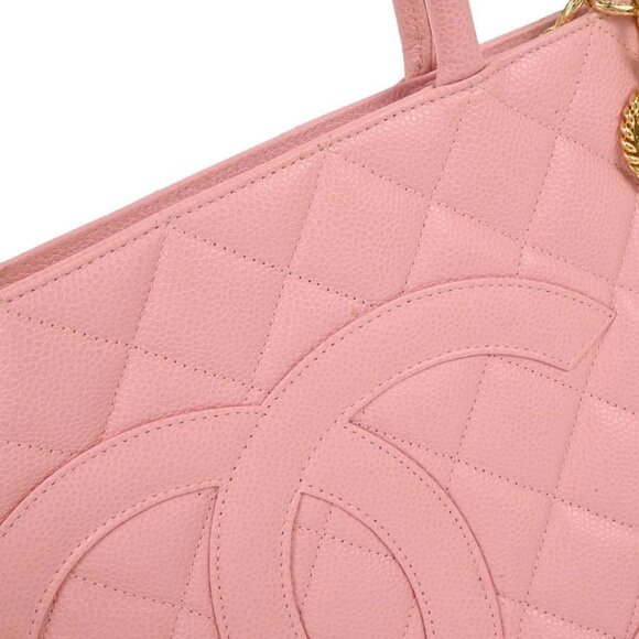 Chanel Pink Calfskin Medallion Tote Handbag - Picture 7 of 10